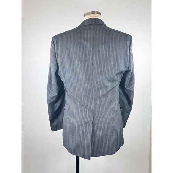 HUGO BOSS Mens Blazer Gray Pinstripe Two Button Sport Coat Suit Jacket Slim 40L - Picture 4 of 9